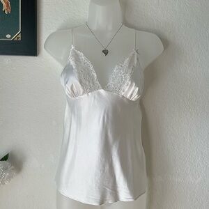 Elegant White Lace Trim Camisole